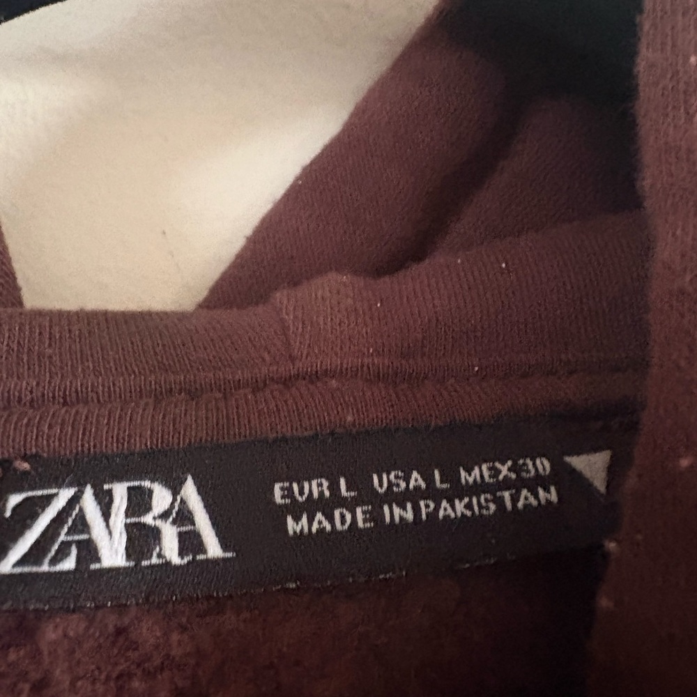 ZARA brown, cropped hoodie SIZE L sporty - Picture 4 of 4